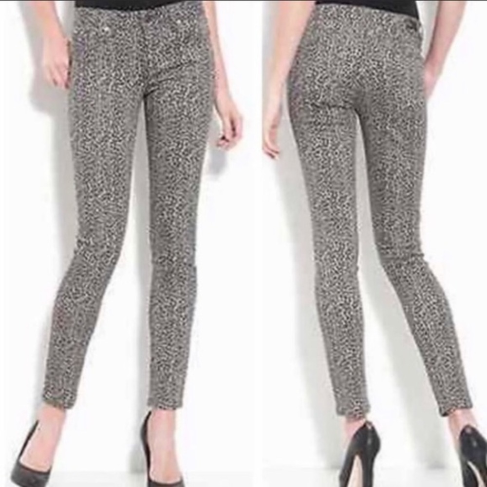 PAIGE Peg Skinny Leopard Animal Print Stretch Jean